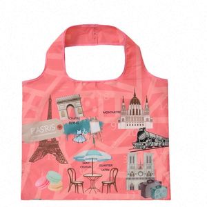 Sacs fourre-tout pliables personnalisés, neufs, durables et résistants, en tissu écologique réutilisable, super pliables pour le shopping - Product Image 5