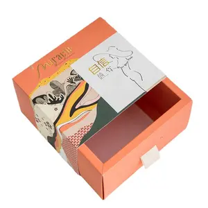 Boîte d'emballage de thé amincissant boîte en carton blanc boîte à tiroir d'impression colorée pour produits de santé