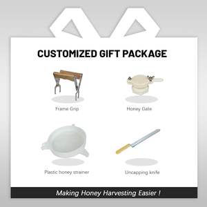 Witbee US Stock Beekeeping Starter Kit for Beekeeper Manual Honey Spinner 2 <b>Deep</b> 4 Medium <b>Frames</b> Honey Extractor Gear 201/304 - Product Image 5
