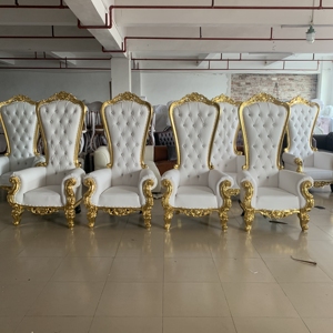 Trẻ em Ngai Vàng ghế bên trẻ em, màu trắng và vàng sự kiện đám cưới bên đồ nội thất khách sạn vua nhỏ Ngai Vàng Ghế cho trẻ em - Product Image 5