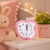 Réveil créatif en forme de pomme, silencieux, pour chevet et bureau, décoration pour étudiants et enfants, cadeau OEM