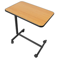 Table de repas mobile en bois réglable en hauteur pour patient, mobilier hospitalier MT MEDICAL pour salle médicale