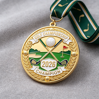 Medalla Deportiva de Campeón de Golf Personalizada con Relieve 3D, Bañada en Oro, de Aleación de Zinc, para Clubes de Golf, Venta al por Mayor B2B de Fábrica