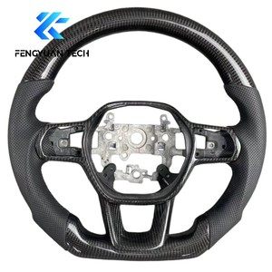 Volante Deportivo de Fibra de Carbono Forjado con Luces LED para <span class=keywords><strong>Honda</strong></span> <span class=keywords><strong>CRV</strong></span> 11ª Gen, Civic Si <span class=keywords><strong>Type</strong></span> <span class=keywords><strong>R</strong></span> FK7 2021 2022 <span class=keywords><strong>2023</strong></span> 2024 2025 2026 - Product Image 1