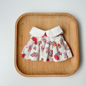 Robe de poupée en coton à imprimé floral, col blanc, 17 cm, robe de style occidental pour poupées en peluche - Product Image 3