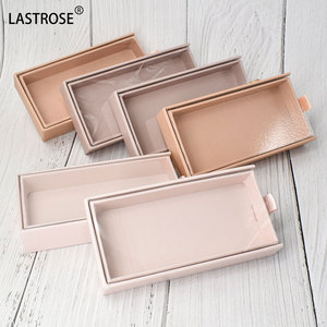 New nude lash boxes magnetic PVC drawer packaging box for eyelashes wholesale