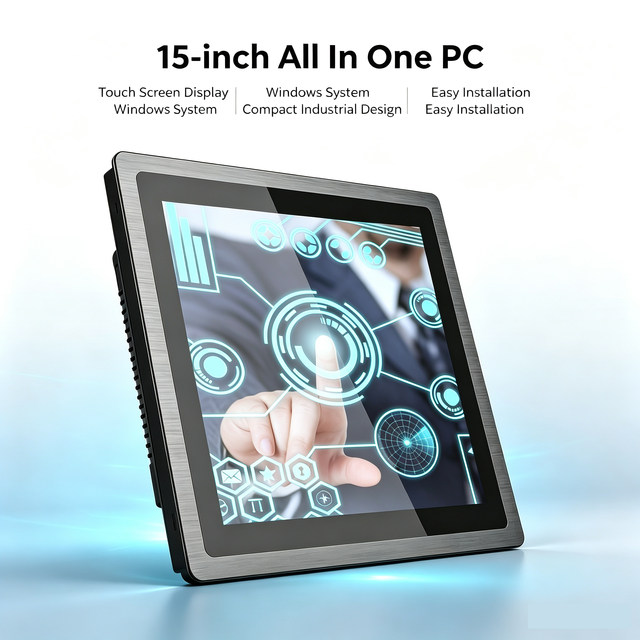 15 Inch Industrial Embedded Touch Panel PC IP65 Front Flat LCD Industrial Display Monitor Touch Screen PC All in One