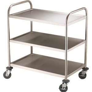 Stainless Steel Food Cart 3 Tier Mobile Serving Trolley For Restaurant Front Of House Service - Product Image 5