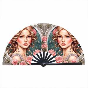 Éventail pliant en bambou de 33 cm, imprimé sur mesure, style art populaire et musique, portable, pour accessoires de festivals et raves - Product Image 5