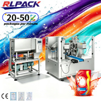 Machine d'emballage automatique rotative pour sachets Doypack, remplissage et scellage de sachets en plastique pour aliments liquides, haute productivité