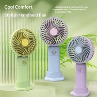 Mini ventilateur portatif, chargement USB, 3 vitesses, batterie intégrée, silencieux, support de téléphone portable, petit ventilateur électrique, moteur à balais