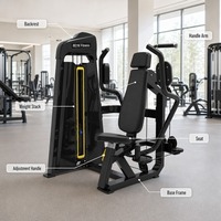 Machine à pectoraux et à épaules réglable en acier avec pile de poids de 70 kg pour l'entraînement des pectoraux