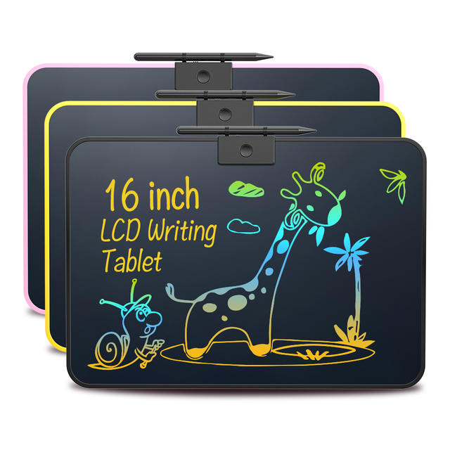 High Quality 16 Inches Colorful LCD Gift Handwriting Memo Board Drawing Pads Writing Tablet Daily Planner Pen Included