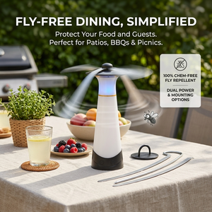 Ventilateur anti-mouches 2-en-1 avec <span class=keywords><strong>lanterne</strong></span> LED, portable et rechargeable, lumière répulsive contre les insectes pour intérieur, extérieur, camping, barbecue, pique-nique - Product Image 5