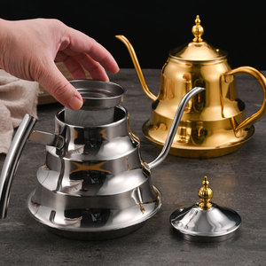 Théière en acier inoxydable avec filtre, bec étroit, grande capacité pour restaurants et hôtels - Product Image 1