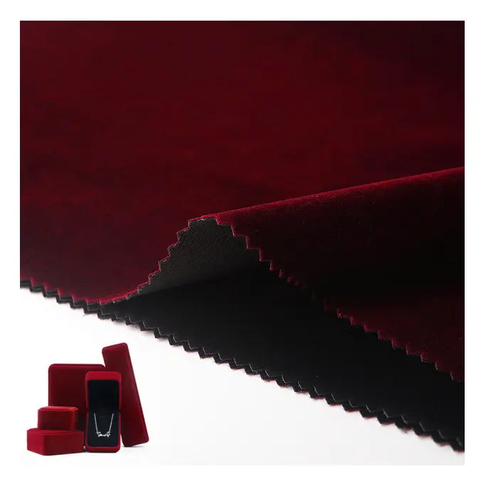 Custom Colors Nylon/acrylic Flock Velvet Plain Fabric For Jewelry Watch Box Packing Upholstery Sofa Flocking Velvet Fabric