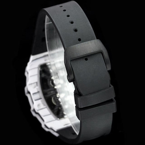 High-End Luxury Designer Style White <b>Case</b> Skeleton Automatic Mechanical <b>Watch</b> Tonneau Shape Sapphire Crystal High-Grade Rubber - Product Image 5