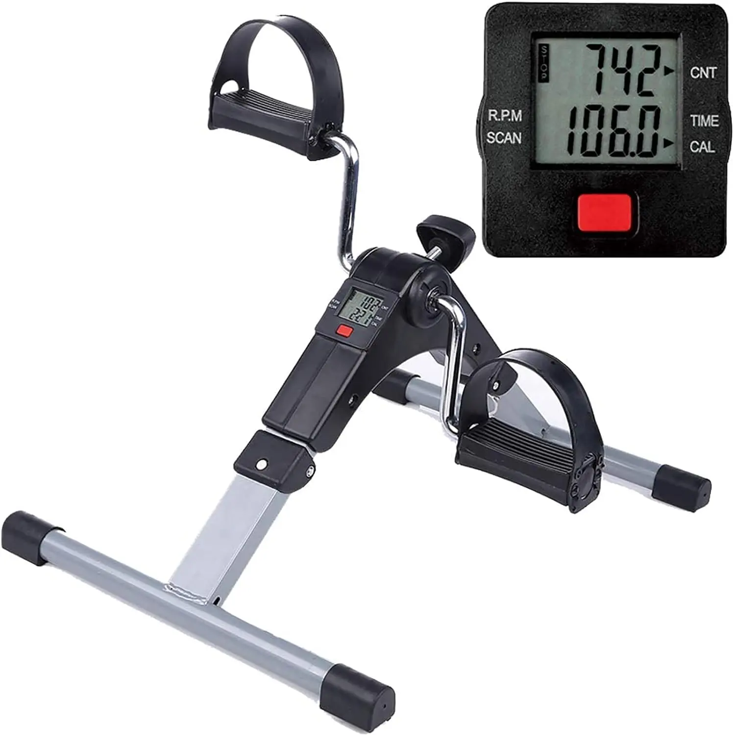 Fitness plegable debajo del escritorio Pedal ejercitador Manual Mini ejercicio ciclo bicicletas debajo del escritorio Mini bicicleta de ejercicio ciclo estacionario