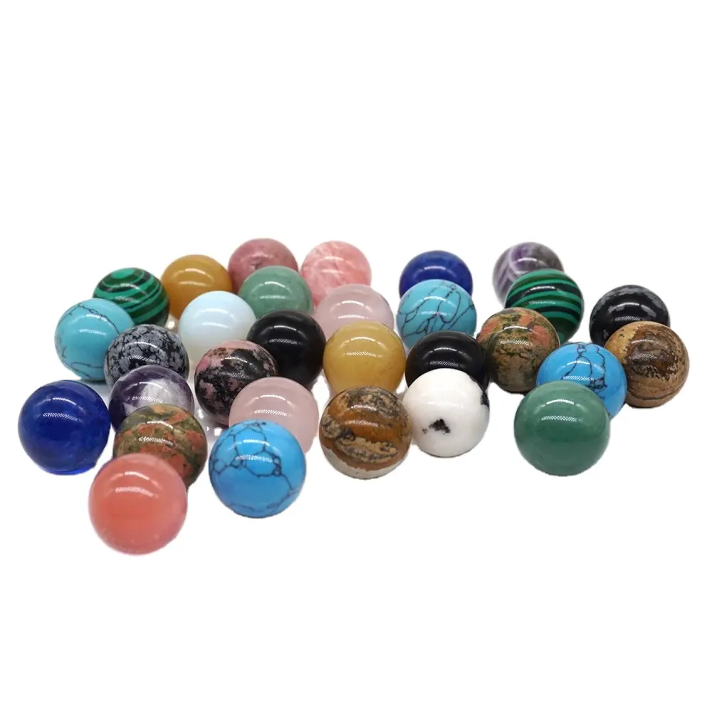 18mm Nonporous Natural Stone Bead Healing Crystals Quartz Chakra Ball Round Sphere Energy Stone Ball For Reiki Home decoration