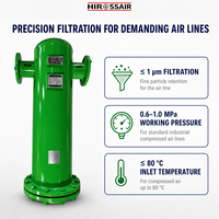 Nouveau filtre à air comprimé en acier au carbone de haute précision pour système pneumatique industriel, conception de boîtier à bride, 90 Nm/min