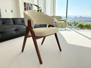 Silla de Comedor Moderna Tapizada en Madera Maciza, Sillón Ergonómico de Ocio para el Hogar, Restaurante, Hotel - Product Image 5