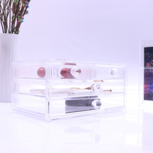Acrílico de almacenamiento envase cosmético conveniente maquillaje cepillo de almacenamiento organizador de escritorio de la Oficina ahorro de espacio con 4 dibuja - Product Image 3