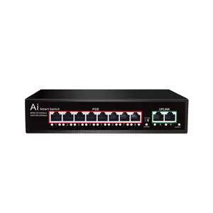8 port ağ 48V aktif poe anahtarı 150w standart AF/AT POE 30w