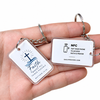 Llavero NFC de epoxi de 13.56MHz con UID de 7 bytes, etiqueta inteligente para compartir URL, redes sociales y negocios digitales.