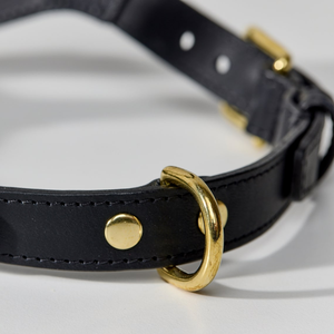 黒の本物の革の犬のハーネスペット用品犬のためのハーネスレザー高級革快適な犬の胸のハーネス - Product Image 4