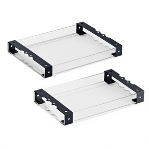Acrylic <b>Snacks</b> Serving <b>Tray</b> With Iron Handles Set Of Two Different Sizes Chocolates Dates Serving <b>Tray</b> For Sale - Product Image 1