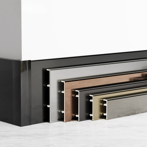 Plinthe moderne minimaliste aspect métal 60/80/100/120mm en acier inoxydable, fixation rapide par clips, bricolage <span class=keywords><strong>salle</strong></span> <span class=keywords><strong>de</strong></span> <span class=keywords><strong>bain</strong></span>/salon - Product Image 4