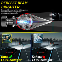 Faro LED Mini de Doble Haz Y9 H4 para Autos y Motocicletas, 12V 4500LM, Foco Pequeño Tipo Ojo de Pez con Línea de Corte de Haz