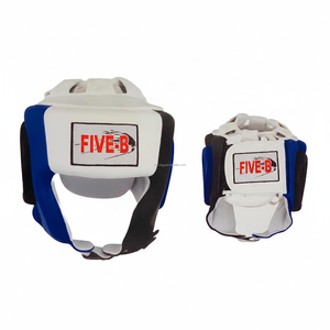 Protège-tête de boxe en cuir de vachette Five-B avec rembourrage en EVA et latex PU, fermeture à lacets réglable pour une protection optimale - Product Image 2