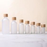 Emballage cosmétique, flacon en verre ambré de 30 ml, flacon d'huile essentielle avec bouchon en bambou et réducteur d'orifice pour l'emballage d'huiles essentielles