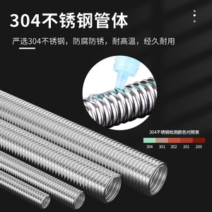 Tubo Corrugado de Acero Inoxidable 304 Shui Yu Tian de 1/2 Pulgada, Manguera Flexible para Calentador de Agua, Uso en Agua Fría y Caliente - Product Image 4