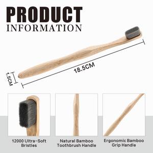 Cepillo de Dientes de Bambú Ecológico con Mango de Calabaza, Cerdas Nano Súper Suaves, Caja Kraft, para Supermercados, Regalo, ODM OEM - Product Image 3