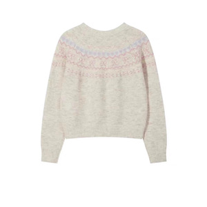 Women's Loose Jacquard <b>Cardigan</b> Full Sleeve Vintage Knit Single Breasted Anti Pilling Medium <b>Thickness</b> Spring Autumn Style - Product Image 2