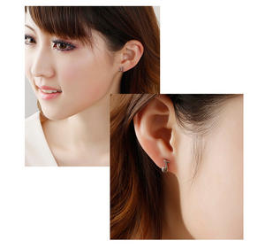 Anting-anting Perak Sterling 925 Berlapis Emas Putih untuk Wanita - Product Image 2