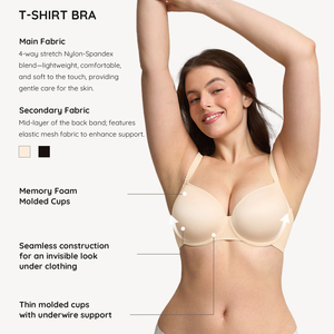 <span class=keywords><strong>Soutien</strong></span>-<span class=keywords><strong>gorge</strong></span> <span class=keywords><strong>invisible</strong></span> confortable Waistdear pour t-shirt, à maintien élevé, avec armatures, push-up, respirant, grandes tailles pour femmes - Product Image 3