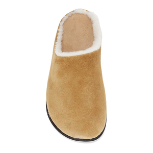 Factory Wholesale Unisex Warm Fuzzy Fur <strong>Lined</strong> Suede <strong>Clogs</strong> Closed Toe Winter Mule Slippers - Product Image 4