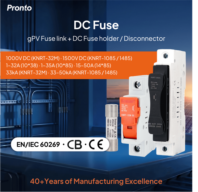 KORLEN DC Fuse KNRT-32M High Performance IP20 Protection IEC Certified 3-Year Warranty PA66 Material Fast Blow Response for