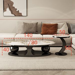 Tavolo moderno e di lusso con piano <span class=keywords><strong>in</strong></span> pietra sinterizzata <span class=keywords><strong>in</strong></span> acciaio inox <span class=keywords><strong>in</strong></span> oro per soggiorno mobili da casa tavolino da caffè - Product Image 5