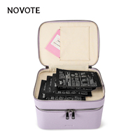 Sac à cosmétiques en cuir NOVOTE au prix d'usine pour femmes, sac de voyage portable à double compartiment, accessoires de voyage personnalisables, sacs à maquillage