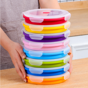 Loncheras Bento de Silicona, Gran Capacidad, Portátiles, Aptas para Microondas, Plegables, Contenedor de Almacenamiento de Alimentos para Camping, ¡Gran Venta! - Product Image 4