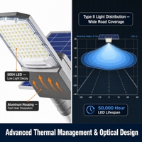 Lampu Jalan LED Tenaga Surya Luar Ruangan Lanxing 40W 60W 80W 100W 120W IP66 All in One, Layanan OEM ODM Lengkap