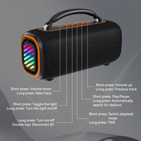 Lampu Portabel Warna-warni yang Kuat, Speaker Subwoofer Nirkabel TWS dengan Bass Mendalam untuk Luar Ruangan & Rumah