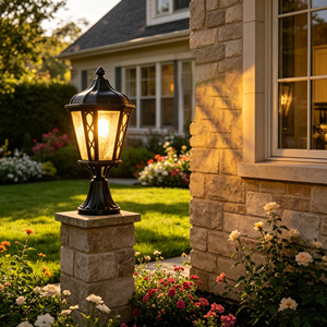 Lámpara de Jardín Clásica Personalizada, Combinación de Luces Decorativas para el Hogar con Sensor de Luz y Sensor de Movimiento, Luz de Paisaje - Product Image 4