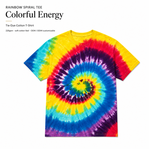 <span class=keywords><strong>Camiseta</strong></span> Tie Dye Personalizada con Certificación GOTS y OEKO-TEX, 220 g/m², Algodón, para Festivales, Fabricante de Ropa Urbana con Marca Privada OEM - Product Image 1