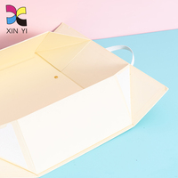 Grande Boîte d'emballage cadeau de luxe pliable de luxe en carton en papier rigide mat avec logo personnalisé, fermeture magnétique noire