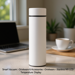 Thermos intelligent avec affichage de la température LCD, en acier inoxydable, isolation thermique 24 heures, design minimaliste, prêt pour les voyages, S - Product Image 2